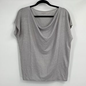 Eileen Fisher Light Grey Draped Blouse